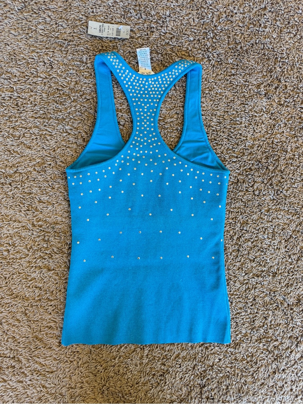 Cache Bright Teal Rhinestone Racerback Tank - Picture 4 of 5